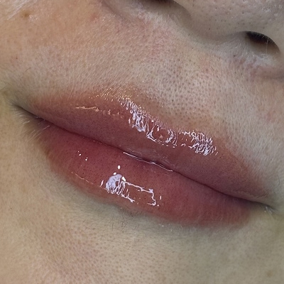 リップアートメイク1回目施術直後